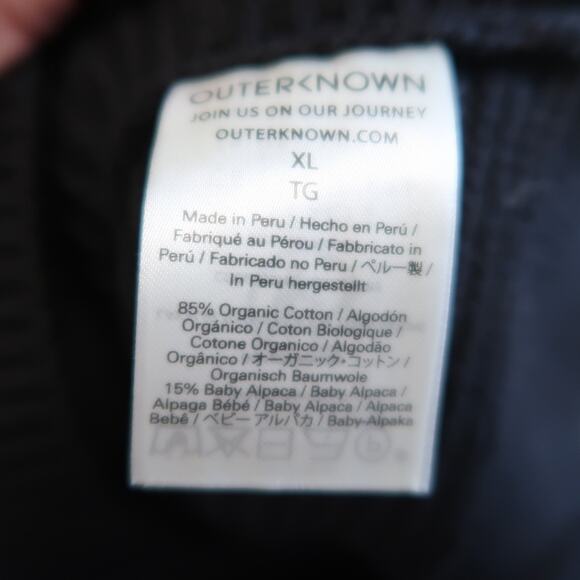 Outerknown black cotton alpaca chunky knit pullover sweater Women XL - Picture 7 of 7